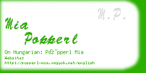 mia popperl business card
